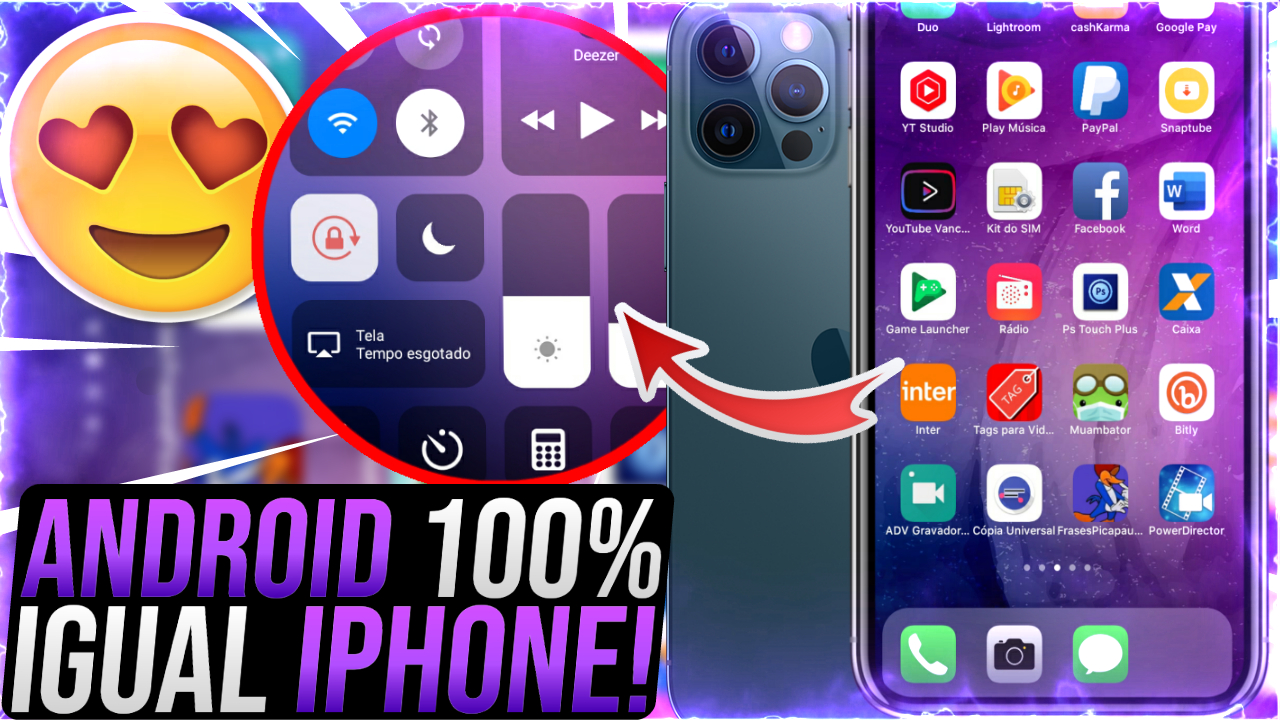 MUITO IGUAL! Como DEIXAR o CELULAR ANDROID IGUAL O iPHONE 12 (iOS 15) – PERSONALIZAÇÃO COMPLETA – 2021